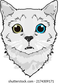 Picture of a cat, used to decorate the picture,cat,white cat,vector cat,cartoon cat,