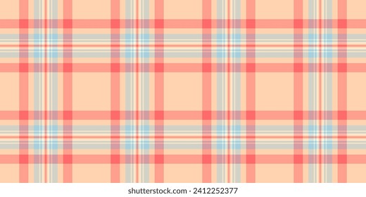 Control de imagen vectorial textil, ilustración textura estratificada. Patrón de tela de verano sin soldadura fondo de color rojo y blanco.