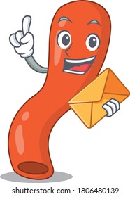 A picture of cheerful appendix cartoon design with brown envelope