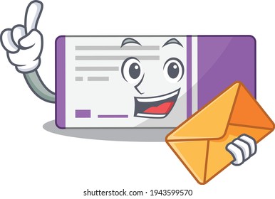 A picture of cheerful medicine box caricature design concept having an envelope. Vector illustration