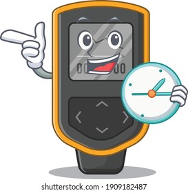 A picture of cheery dive computer holding a clock