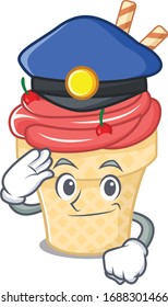 A Picture Of Cherry Ice Cream Performed As A Police Officer