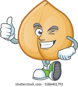 Picture of chickpeas making Thumbs up gesture