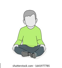 picture of a child sitting. vector illustration.