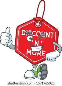 Picture of christmas discount tag making Thumbs up gesture