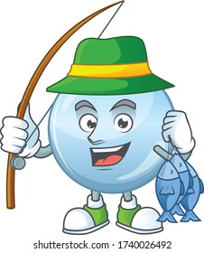 A Picture of collagen droplets fisher mascot design catch a fish