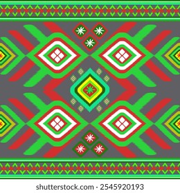 picture of a colorful ikat fish.fabric,green,