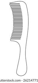 Imagem de um pente. Ilustração em formato de contorno e de vetor. 