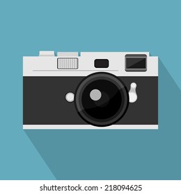 picture of a compact photo camera, flat style illustration