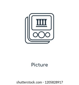 Picture concept line icon. Linear Picture concept outline symbol design. This simple element illustration can be used for web and mobile UI/UX.