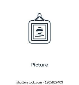Picture concept line icon. Linear Picture concept outline symbol design. This simple element illustration can be used for web and mobile UI/UX.