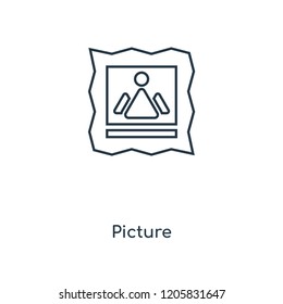 Picture concept line icon. Linear Picture concept outline symbol design. This simple element illustration can be used for web and mobile UI/UX.