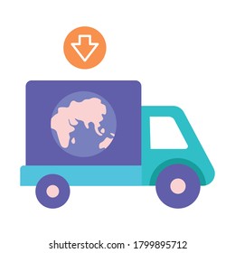 a picture with the concept of a logistic truck