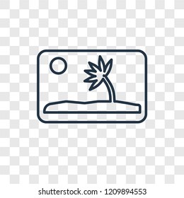 Picture concept vector linear icon isolated on transparent background, Picture concept transparency concept in outline style
