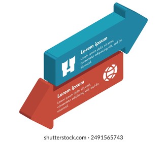 The picture contains the symbol of arrows in isometry, embodying ideas and inspiration. These elegant and creative graphic elements can be used to create booklets, posters, banners.