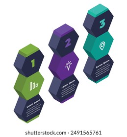 The picture contains the symbol of honeycombs in isometry, embodying ideas and inspiration. These elegant and creative graphic elements can be used to create booklets, posters, banners.