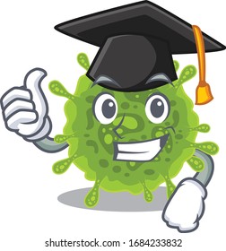 A picture of coronavirus with black hat for graduation ceremony