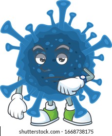 A picture of coronavirus desease on a waiting gesture