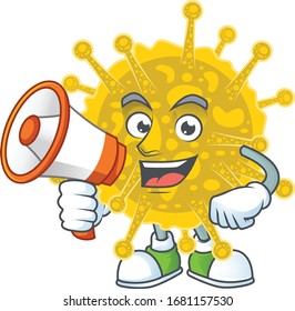 A picture of coronavirus pandemic with a megaphone