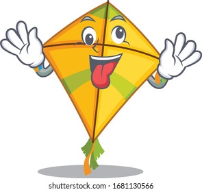 A picture of crazy face kite mascot design style