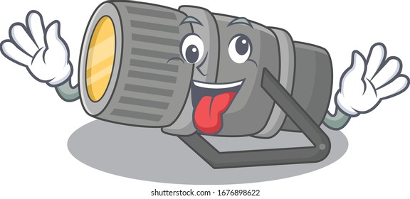 A picture of crazy face underwater flashlight mascot design style