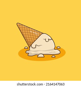 picture of cream and chocolate colored ice cream, this ice cream spills and looks very delicious when you eat it