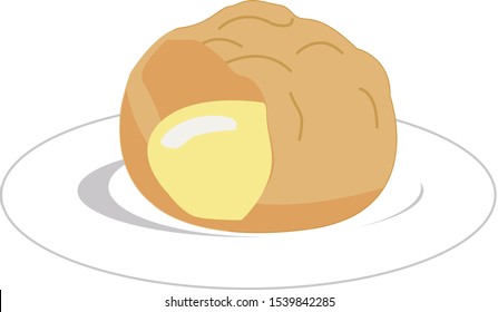 
A picture of cream puff on a plate