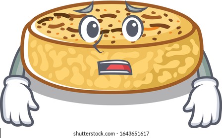 A picture of crumpets the having an afraid face