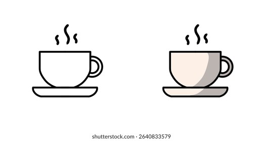 Picture of a cup cup of coffee is visible with a colorless sketch display