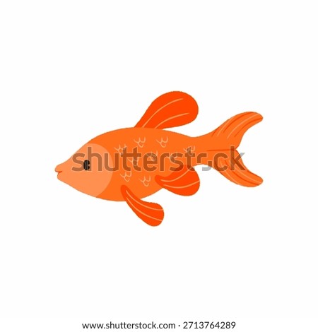 A picture of a cute fish can be used by children to learn to recognize types of animals.