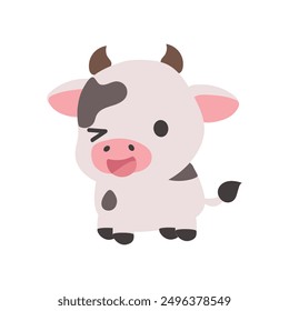 a picture of a cute little cow winking