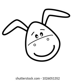 picture of cute smiling donkey with long ears on white background. picture for kids and baby room decoration. sticker