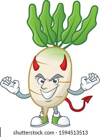 Picture of daikon as a Devil cartoon mascot