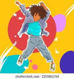a picture of a dancing boy vector illustrator