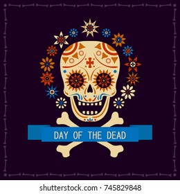 Picture Day of the Dead. Banner. Vector image.