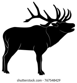 Picture of a deer silhouette for retro logos, emblems, badges, labels template vintage design 