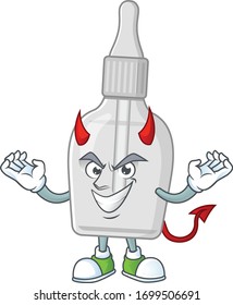 A picture of devil bottle with pipette cartoon character design