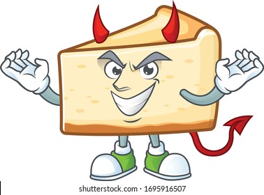 A picture of devil cheese cake cartoon character design