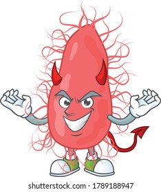 A picture of devil escherichia cartoon character design. Vector illustration