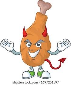 A picture of devil fried chicken cartoon character design
