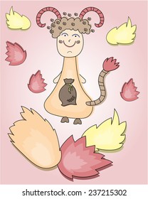Picture of devil with horns and tale