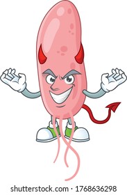 Una imagen del diseño del personaje de caricatura del diablo vibrio cholerae. Ilustración del vector