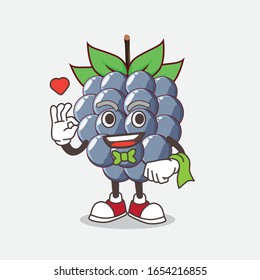 A picture of dewberry cartoon mascot character working as a Waiter