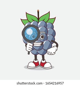 A picture of dewberry cartoon mascot character as Detective design