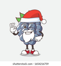 A picture of dewberry cartoon santa mascot character with ok finger