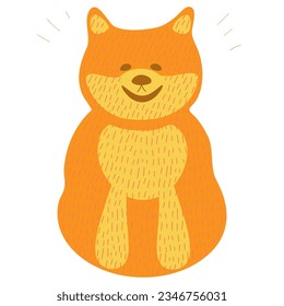 picture of dog breed shibu in cartoon style