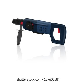 picture of drill on white background, vector eps 10 illustration