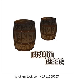 Imagen de una ilustración vector de cerveza de tambor