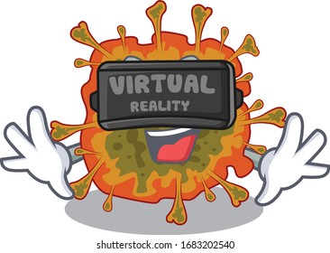A picture of duvinacovirus character with Virtual reality headset
