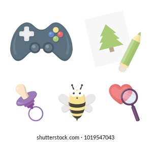 Picture, dzhostik, bee, nipple.Toys set collection icons in cartoon style vector symbol stock illustration web.